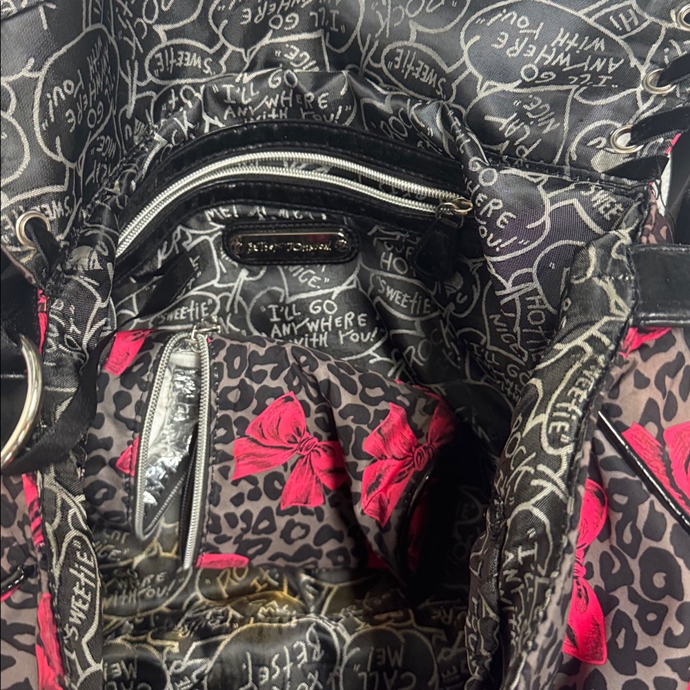 Betsey Johnson Pink Bow Leopard Crossbody Bag - Picture 4 of 5